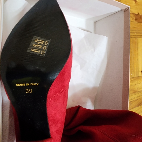 PREGUNTA square heel red Boots suede effect leather sole - Picture 7 of 13